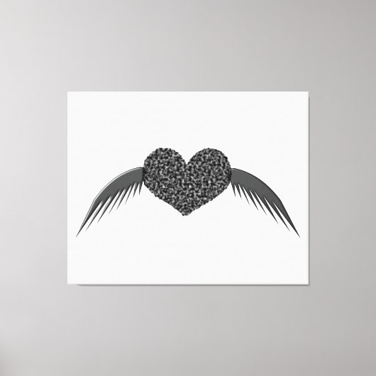 Gothic Winged Love Heart Canvas Print (Voorkant)