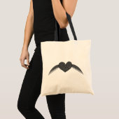 Gothic Winged Love Heart Canvas tas (Voorkant (product))
