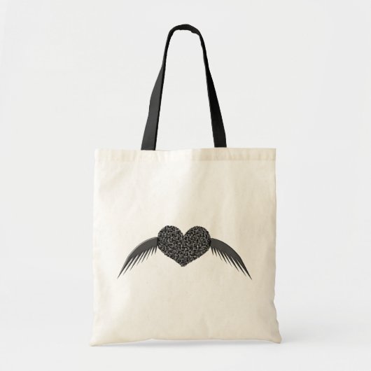 Gothic Winged Love Heart Canvas tas (Voorkant)