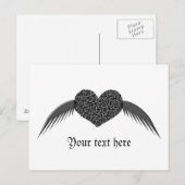 Gothic Winged Love Heart Custom Briefkaart (Voorkant / Achterkant)
