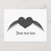 Gothic Winged Love Heart Custom Briefkaart (Voorkant)