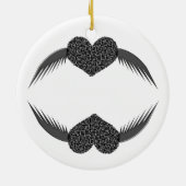 Gothic Winged Love Heart Custom Medallion Keramisch Ornament (Achterkant)