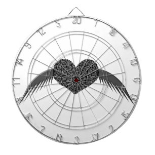 Gothic Winged Love Heart Dart Board Dartbord