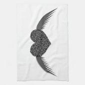 Gothic Winged Love Heart Kitchen Towel Theedoek (Verticaal)