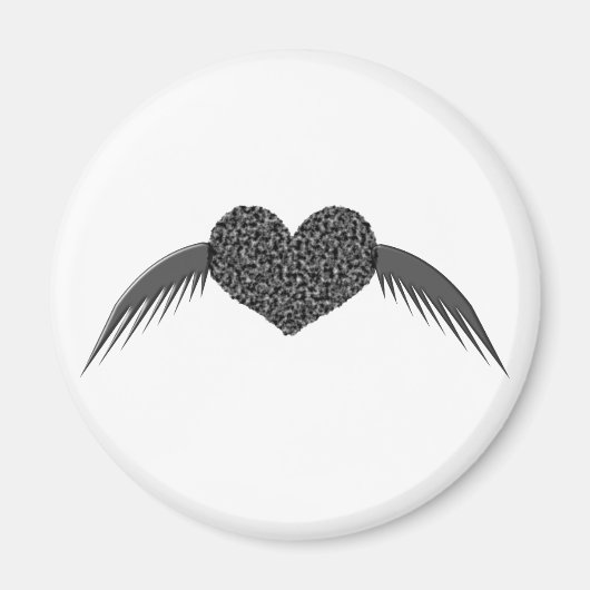Gothic Winged Love Heart Magnet (Voorkant)