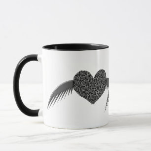 Gothic Winged Love Heart Mok