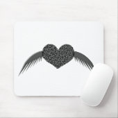 Gothic Winged Love Heart Mousepad Muismat (Met muis)
