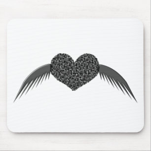 Gothic Winged Love Heart Mousepad Muismat