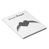 Gothic Winged Love Heart  Notepad Notitieblok (Schuin)