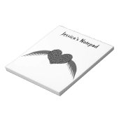 Gothic Winged Love Heart  Notepad Notitieblok (Linkerzijde)