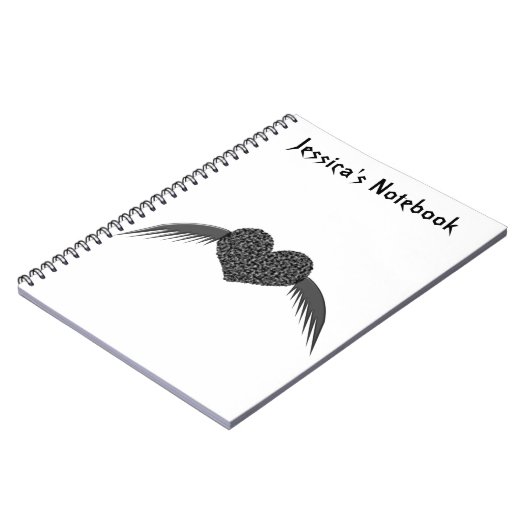 Gothic Winged Love Heart  Notitieboek (Linkerzijde)