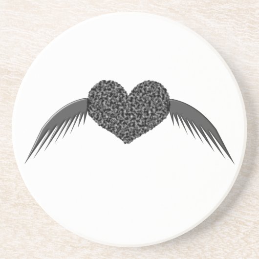 Gothic Winged Love Heart Onderzetters (Voorkant)