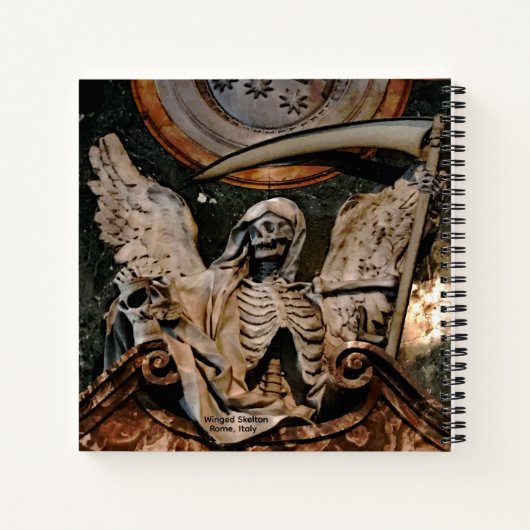 Gothic Winged Skeleton Journal Spiral Notitieboek (Achterkant)