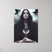 Gothic Witch Black Crow Canvas Afdruk (Voorkant)