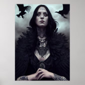 Gothic Witch Black Crow Poster (Voorkant)