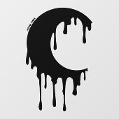 Gothic Witch Black Dripping Moon Silhouette Raamsticker (Vel)