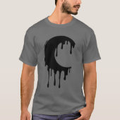 Gothic Witch Black Dripping Moon Silhouette T-shirt (Voorkant)