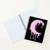 Gothic Witch Black Roze Dripping Moon Silhouette Notitieboek (Binnen)