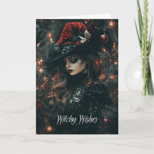 Gothic Witch Christmas Kaart (Voorkant)