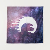 Gothic Witch Dripping Moon Silhouette Galaxy Wandkleed (Voorkant (horizontaal))