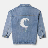 Gothic Witch Driving Moon Silhouette Denim Jacket (Achterkant)
