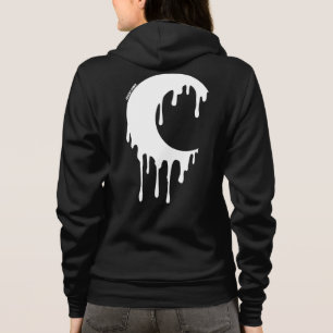 Gothic Witch Driving Moon Silhouette Hoodie