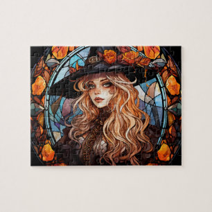 Gothic Witch Glas in lood Halloween Legpuzzel
