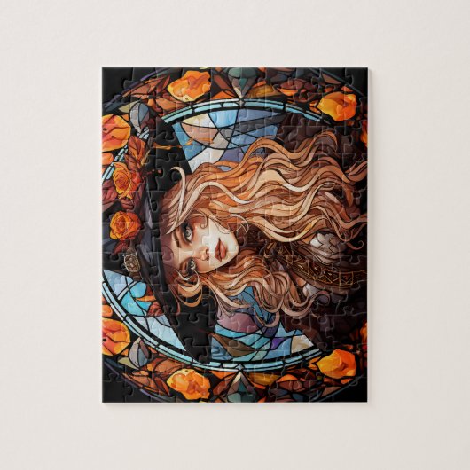 Gothic Witch Glas in lood Halloween Legpuzzel (Verticaal)