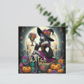 Gothic Witch Halloween Fantasy Art Grocery Bag (Staand voorkant)