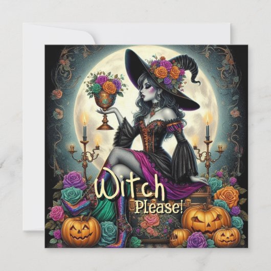 Gothic Witch Halloween Fantasy Art Grocery Bag (Voorkant)