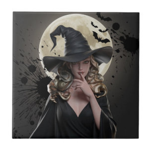 Gothic Witch Halloween Onderzetter Tegeltje