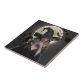 Gothic Witch Halloween Onderzetter Tegeltje (Zijkant)