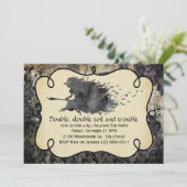 Gothic Witch Halloween Party Invitation Kaart (Staand voorkant)