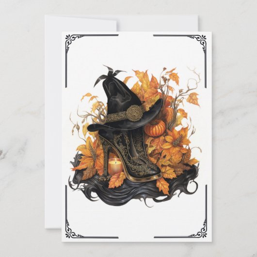 Gothic Witch Laarzen Halloween Kaart (Achterkant)