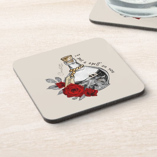 Gothic Witch Love Potion Bier Onderzetter (Linkerzijde)