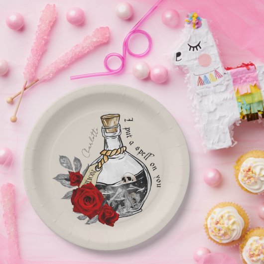 Gothic Witch Love Potion Papieren Bordje (Feest)