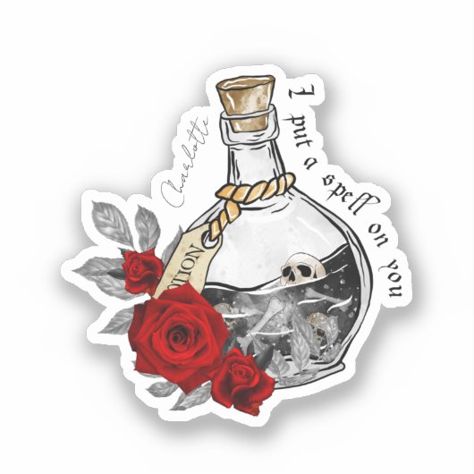 Gothic Witch Love Potion Sticker (Voorkant)