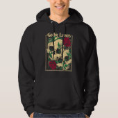 Gothic  Witch Pagan Wiccan Wicca Roses & Skulls Hoodie (Voorkant)