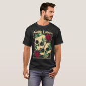 Gothic  Witch Pagan Wiccan Wicca Roses & Skulls T-shirt (Voorkant volledig)