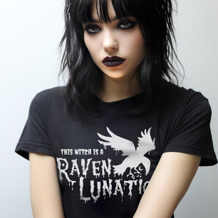 Gothic Witchcraft Raven Lunatic Gothic Witch T-shirt