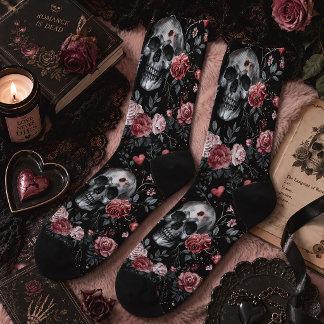 Gothic Witchcraft Skulls met Rozen Sokken
