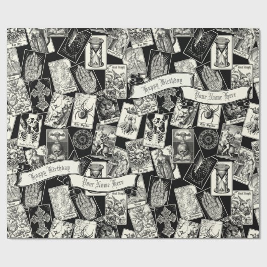 Gothic Witchcraft Tarot Kaarten Victoriaans Gothic Cadeaupapier (Vlak)