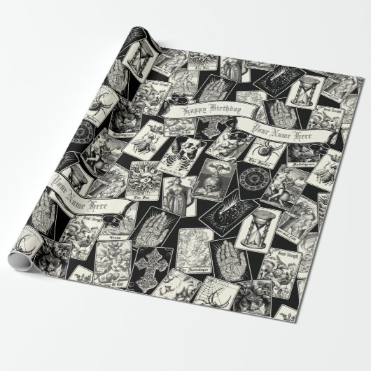 Gothic Witchcraft Tarot Kaarten Victoriaans Gothic Cadeaupapier (Uitgerold)