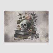 Gothic Witchery | Antique Spellbooks With Skull Tissuepapier (Voorkant)