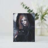 Gothic Witching Hour Cat Briefkaart (Staand voorkant)