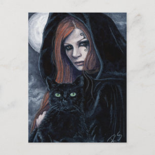 Gothic Witching Hour Cat Briefkaart