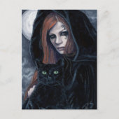 Gothic Witching Hour Cat Briefkaart (Voorkant)