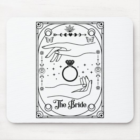 Gothic Witchy Bride Coven Tarot Halloween Bachelor Muismat (Voorkant)