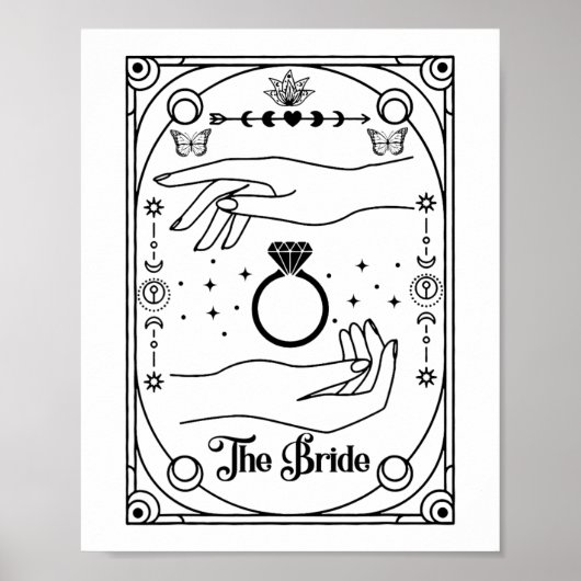 Gothic Witchy Bride Coven Tarot Halloween Bachelor Poster (Voorkant)