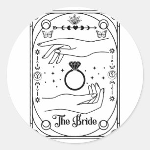 Gothic Witchy Bride Coven Tarot Halloween Bachelor Ronde Sticker